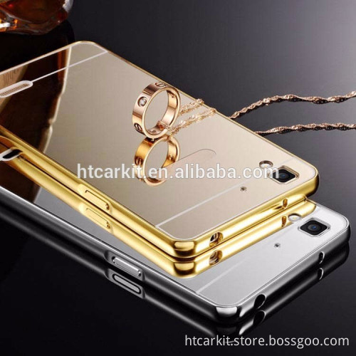 china suppliers aluminum bumper metal mirror plastic case back cover for oppo r9
